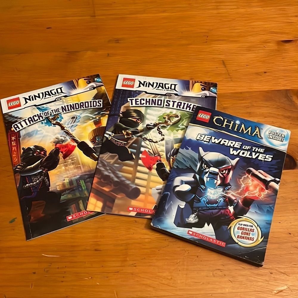 Set of 3 Lego  books 2 Ninjago and 1 Chima with 2 stories
